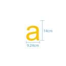 10 wetterfeste Klebebuchstaben – selbstklebend für Außen & Innen: „a“ (14 cm, gelb)