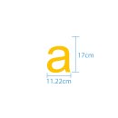 10 wetterfeste Klebebuchstaben – selbstklebend für Außen & Innen: „a“ (17 cm, gelb)