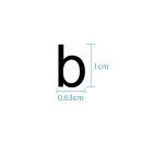 10 wetterfeste Klebebuchstaben – selbstklebend für Außen & Innen: „b“ (1 cm, schwarz)