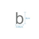 10 wetterfeste Klebebuchstaben – selbstklebend für Außen & Innen: „b“ (8 cm, grau)