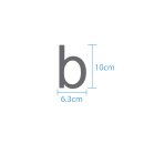 10 wetterfeste Klebebuchstaben – selbstklebend für Außen & Innen: „b“ (10 cm, silber)