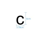 10 wetterfeste Klebebuchstaben – selbstklebend für Außen & Innen: „c“ (6 cm, schwarz)