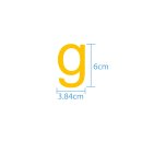 10 wetterfeste Klebebuchstaben – selbstklebend für Außen & Innen: „g“ (6 cm, gelb)