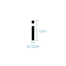 10 wetterfeste Klebebuchstaben – selbstklebend für Außen & Innen: „i“ (1 cm, schwarz)