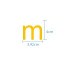 10 wetterfeste Klebebuchstaben – selbstklebend für Außen & Innen: „m“ (4 cm, gelb)