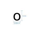10 wetterfeste Klebebuchstaben – selbstklebend für Außen & Innen: „o“ (1 cm, schwarz)