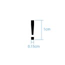 Sonderzeichen selbstklebend (10 Stück) – für Innen- & Außeneinsatz: „!“ (1cm hoch, in schwarz)