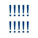 Sonderzeichen selbstklebend (10 Stück) – für Innen- & Außeneinsatz: „!“ (1cm hoch, in blau)