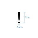 Sonderzeichen selbstklebend (10 Stück) – für Innen- & Außeneinsatz: „!“ (2cm hoch, in schwarz)