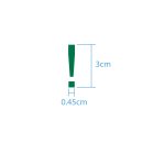 Sonderzeichen selbstklebend (10 Stück) – für Innen- & Außeneinsatz: „!“ (3cm hoch, in grün)