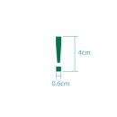 Sonderzeichen selbstklebend (10 Stück) – für Innen- & Außeneinsatz: „!“ (4cm hoch, in grün)