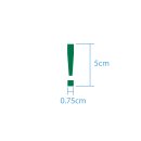 Sonderzeichen selbstklebend (10 Stück) – für Innen- & Außeneinsatz: „!“ (5cm hoch, in grün)
