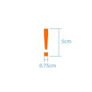 Sonderzeichen selbstklebend (10 Stück) – für Innen- & Außeneinsatz: „!“ (5cm hoch, in orange)