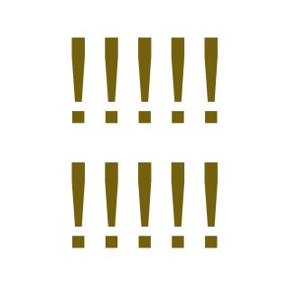 Sonderzeichen selbstklebend (10 Stück) – für Innen- & Außeneinsatz: „!“ (7cm hoch, in rosa)