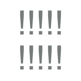 Sonderzeichen selbstklebend (10 Stück) – für Innen- & Außeneinsatz: „!“ (8cm hoch, in grau)