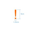 Sonderzeichen selbstklebend (10 Stück) – für Innen- & Außeneinsatz: „!“ (9cm hoch, in orange)