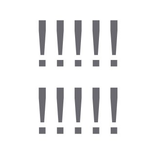 Sonderzeichen selbstklebend (10 Stück) – für Innen- & Außeneinsatz: „!“ (10cm hoch, in gold)