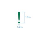 Sonderzeichen selbstklebend (10 Stück) – für Innen- & Außeneinsatz: „!“ (12cm hoch, in grün)