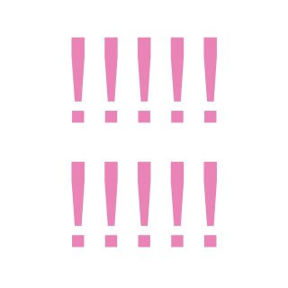 Sonderzeichen selbstklebend (10 Stück) – für Innen- & Außeneinsatz: „!“ (13cm hoch, in silber)