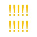 Sonderzeichen selbstklebend (10 Stück) – für Innen- & Außeneinsatz: „!“ (18cm hoch, in gelb)