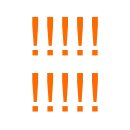 Sonderzeichen selbstklebend (10 Stück) – für Innen- & Außeneinsatz: „!“ (19cm hoch, in orange)