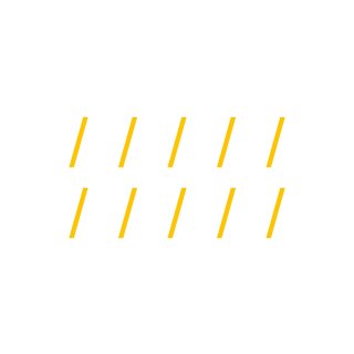 Sonderzeichen selbstklebend (10 Stück) – für Innen- & Außeneinsatz: „/“ (10cm hoch, in gelb)