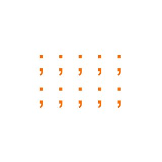 Sonderzeichen selbstklebend (10 Stück) – für Innen- & Außeneinsatz: „;“ (9cm hoch, in orange)