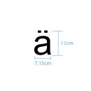 Sonderzeichen selbstklebend (10 Stück) – für Innen- & Außeneinsatz: „a“ (11cm hoch, in schwarz)