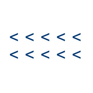 Sonderzeichen selbstklebend (10 Stück) – für Innen- & Außeneinsatz: „<“ (3cm hoch, in blau)