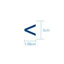 Sonderzeichen selbstklebend (10 Stück) – für Innen- & Außeneinsatz: „<“ (3cm hoch, in blau)