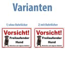 Hundeschild Vorsicht Freilaufender Hund – wetterfestes Warnschild Kunststoff (20 x 30 cm)