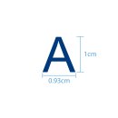 10 wetterfeste Klebebuchstaben groß – selbstklebend für Außen & Innen: „A“ (1 cm, blau)