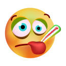 Krank mit Fieberthermometer Aufkleber – Witzige Deko für Innen & Außen (10 x 10 cm)