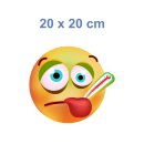 Krank mit Fieberthermometer Aufkleber – Witzige Deko für Innen & Außen (20 x 20 cm)