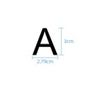 10 wetterfeste Klebebuchstaben groß – selbstklebend für Außen & Innen: „A“ (3 cm, schwarz)