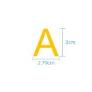 10 wetterfeste Klebebuchstaben groß – selbstklebend für Außen & Innen: „A“ (3 cm, gelb)