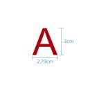 10 wetterfeste Klebebuchstaben groß – selbstklebend für Außen & Innen: „A“ (3 cm, rot)