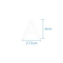10 wetterfeste Klebebuchstaben groß – selbstklebend für Außen & Innen: „A“ (4 cm, weiß)