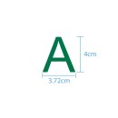 10 wetterfeste Klebebuchstaben groß – selbstklebend für Außen & Innen: „A“ (4 cm, grün)
