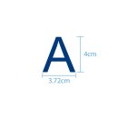 10 wetterfeste Klebebuchstaben groß – selbstklebend für Außen & Innen: „A“ (4 cm, blau)