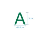 10 wetterfeste Klebebuchstaben groß – selbstklebend für Außen & Innen: „A“ (5 cm, grün)