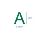 10 wetterfeste Klebebuchstaben groß – selbstklebend für Außen & Innen: „A“ (6 cm, grün)