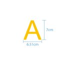 10 wetterfeste Klebebuchstaben groß – selbstklebend für Außen & Innen: „A“ (7 cm, gelb)
