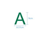 10 wetterfeste Klebebuchstaben groß – selbstklebend für Außen & Innen: „A“ (9 cm, grün)