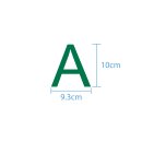 10 wetterfeste Klebebuchstaben groß – selbstklebend für Außen & Innen: „A“ (10 cm, grün)