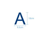 10 wetterfeste Klebebuchstaben groß – selbstklebend für Außen & Innen: „A“ (10 cm, blau)