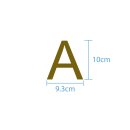 10 wetterfeste Klebebuchstaben groß – selbstklebend für Außen & Innen: „A“ (10 cm, gold)