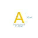 10 wetterfeste Klebebuchstaben groß – selbstklebend für Außen & Innen: „A“ (12 cm, gelb)