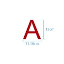 10 wetterfeste Klebebuchstaben groß – selbstklebend für Außen & Innen: „A“ (12 cm, rot)