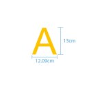 10 wetterfeste Klebebuchstaben groß – selbstklebend für Außen & Innen: „A“ (13 cm, gelb)